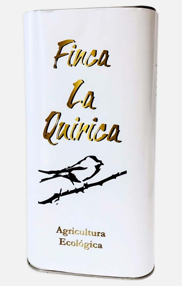 Aceite Ecológico Virgen Extra La Quirica 5 L Lata blanca de Aceite de Oliva ecológico Finca La Quirica.