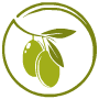 Infografía de unas aceitunas verdes dentro de un círculo.